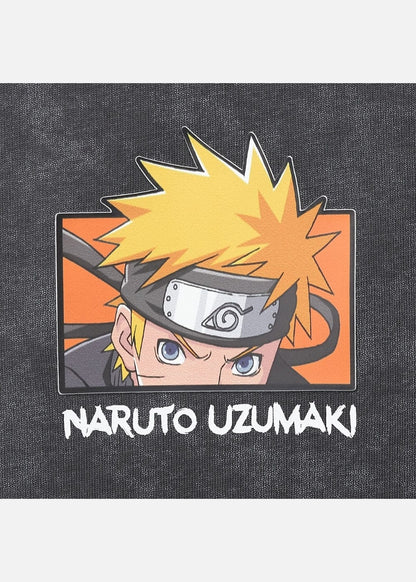 Áo Thun Cổ Tròn Tay Ngắn Áo Thun Tay Ngắn Vải Batik Thoáng Mát Naruto 03 Xám