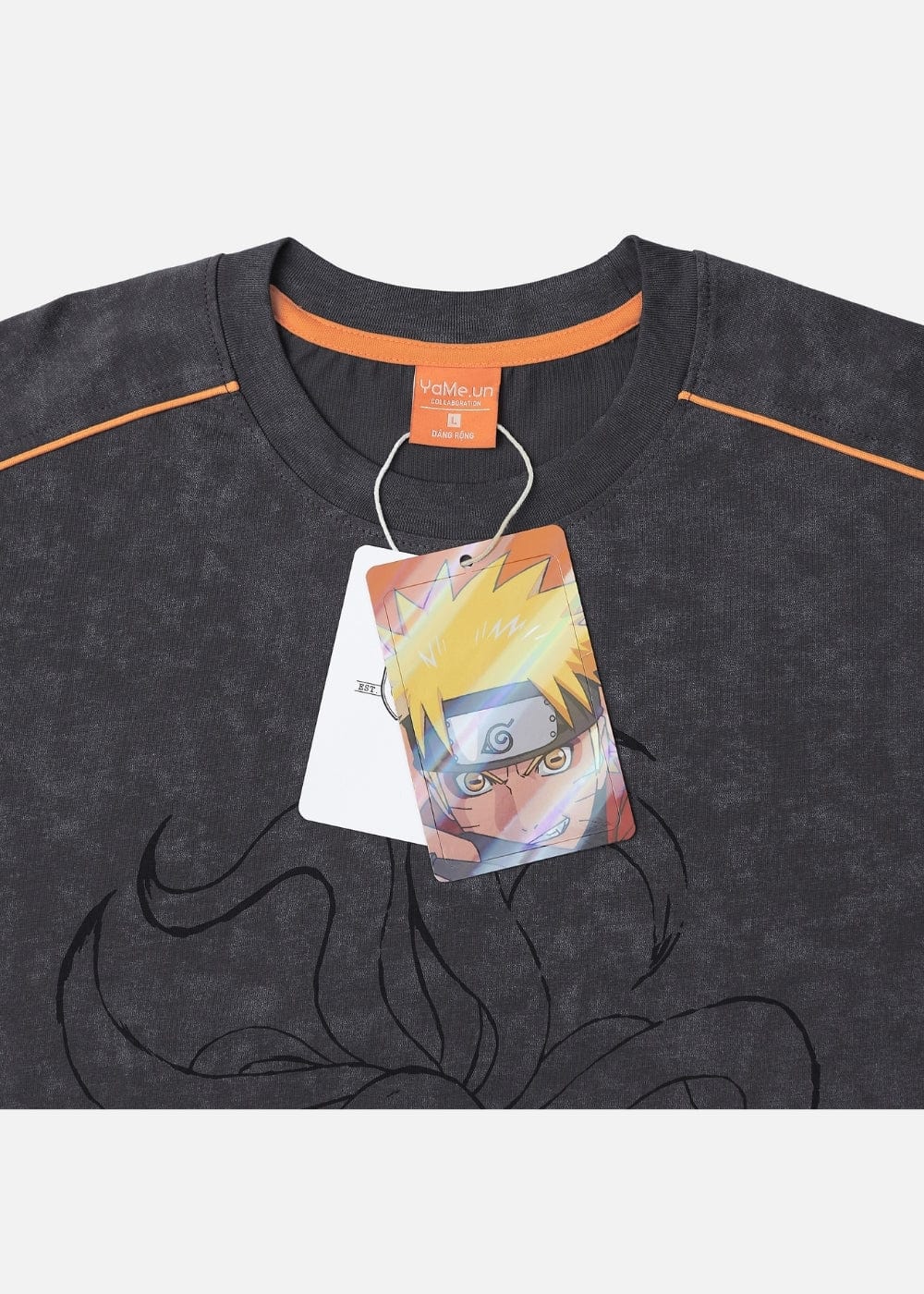 Áo Thun Cổ Tròn Tay Ngắn Áo Thun Tay Ngắn Vải Batik Thoáng Mát Naruto 03 Xám