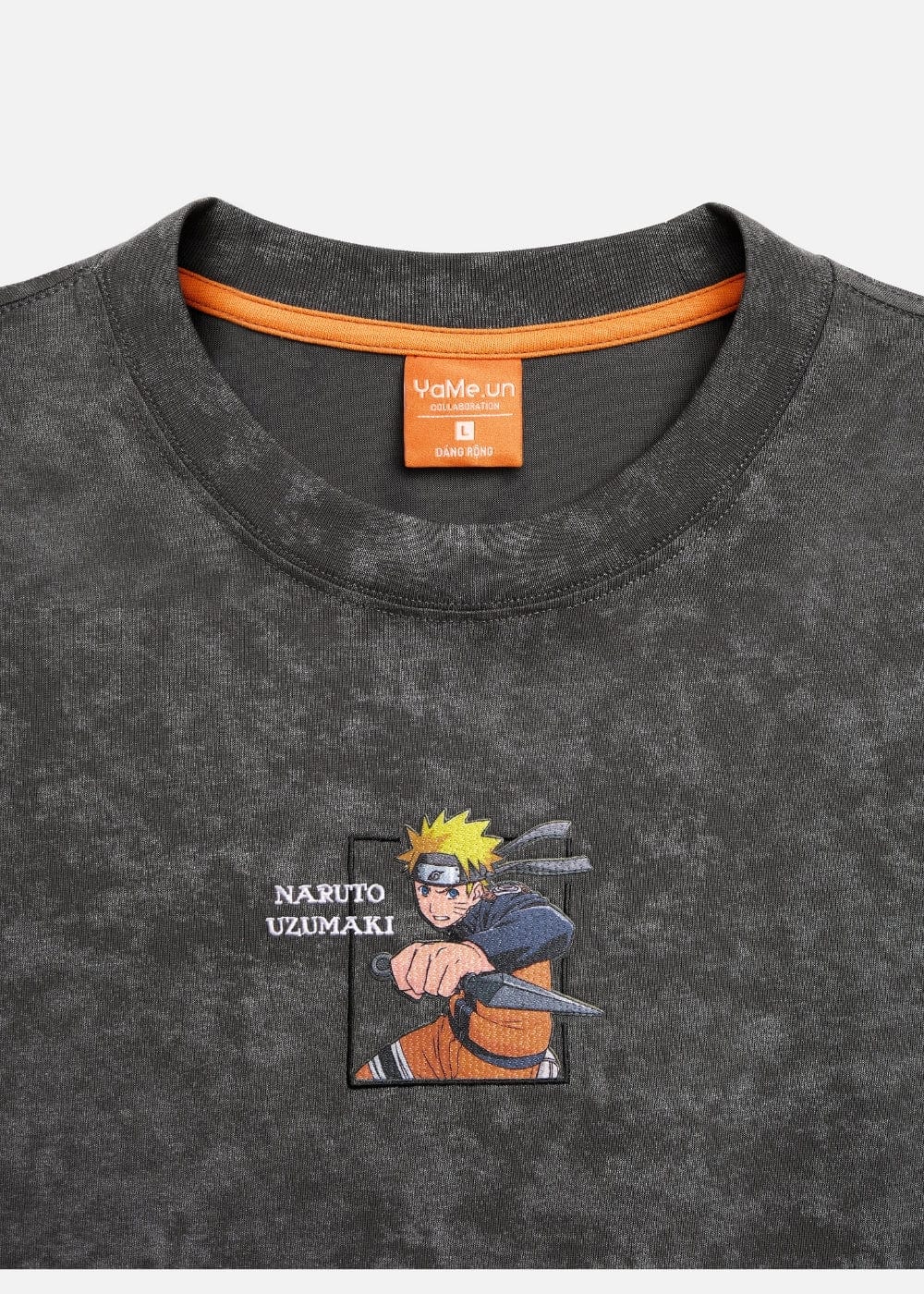 Áo Thun Cổ Tròn Tay Ngắn Áo Thun Tay Ngắn Vải Batik Thoáng Mát Naruto 09 Xám