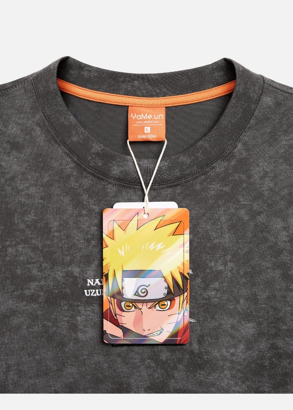 Áo Thun Cổ Tròn Tay Ngắn Áo Thun Tay Ngắn Vải Batik Thoáng Mát Naruto 09 Xám