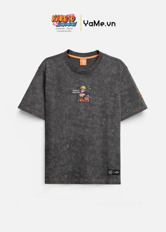 Áo Thun Tay Ngắn Vải Batik Thoáng Mát Naruto 09 Xám Đậm - YaMe.vn