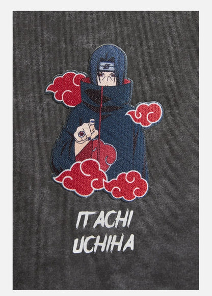 Áo Thun Cổ Tròn Tay Ngắn Áo Thun Tay Ngắn Vải Batik Thoáng Mát Naruto 14 Xám