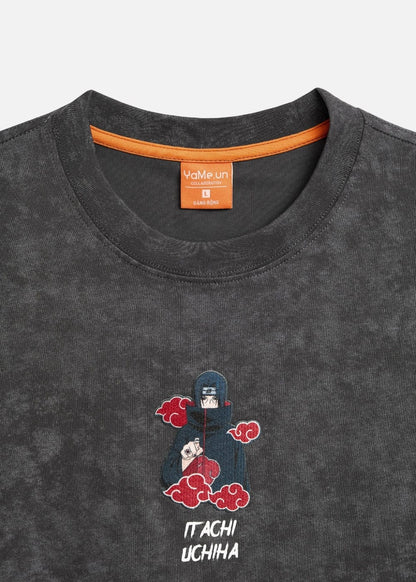 Áo Thun Cổ Tròn Tay Ngắn Áo Thun Tay Ngắn Vải Batik Thoáng Mát Naruto 14 Xám