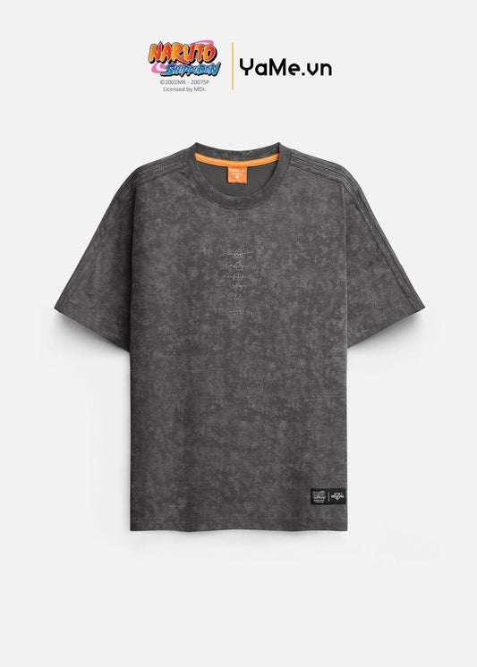 Áo Thun Tay Ngắn Vải Batik Thoáng Mát Naruto 16 Xám Đậm - YaMe.vn