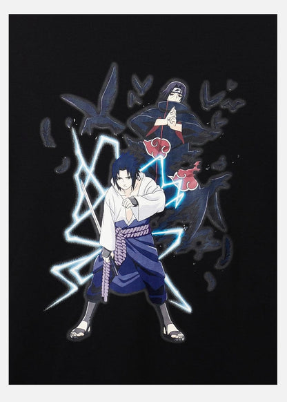 Áo Thun Cổ Tròn Tay Ngắn Áo Thun Tay Ngắn Vải Thermo Mesh Thoáng Mát Naruto 13 Đen