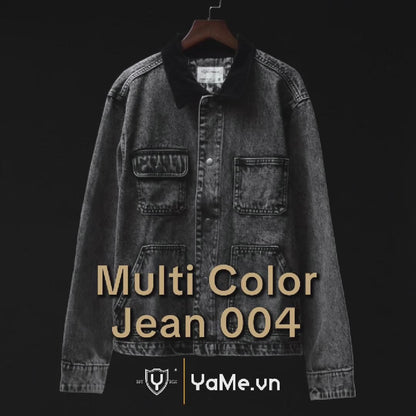 Áo Khoác Jean Xám Kiểu Cổ Điển Vải Dày Dặn Bền Chắc Multi Color Jean 004 Màu Nâu Dáng Vừa Vặn F3