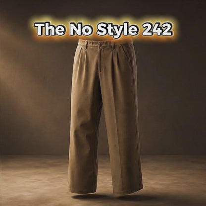 Quần Casual Loose Fit DurableTex™ Ống Rộng Vải Dày Dặn Xếp Ly Che Khuyết Điểm The No Style 242 Màu Nâu Dáng Rộng Rãi F4