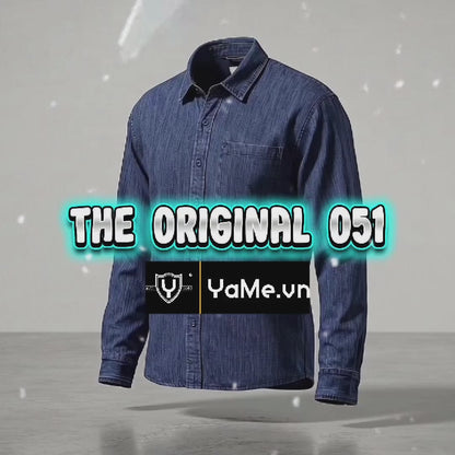 Áo Sơ Mi Tay Dài DurableTex™ Jean Dày Dặn Đứng Dáng The Original 051 Màu Xanh Dương Đậm Dáng Rộng Rãi F4