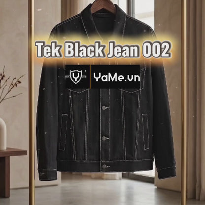 Áo Khoác Jean ColorLock™ Giữ Màu Đen Sâu Lâu Bạc Màu Tek Black Jean 002 Màu Đen Dáng Vừa Vặn F3