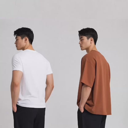 Áo Thun CloudTouch™ Raglan Mặt Vải Êm Ái In Chữ In Nổi  The No Style 204 Màu Cam Đậm Dáng Rộng Rãi F4