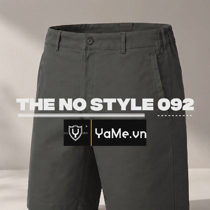 Quần Đùi Casual DurableTex™ Lưng Thun Hai Bên Co Giãn The No Style 092 Màu Xám Nhạt Dáng Ôm Vừa F2