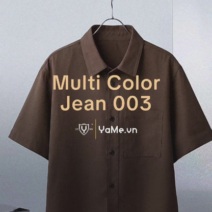 Áo Sơ Mi Tay Ngắn DurableTex™ Tôn Vai Giấu Bụng Dày Dặn Đứng Phom Multi Color Jean 003 Màu Đen 99 Dáng Rộng Rãi F4