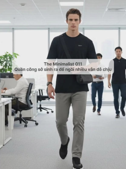 Quần Tây DurableTex™ Thanh Lịch Vải Đanh Bền Bỉ The Minimalist 011 Màu Đen Dáng Vừa Vặn F3