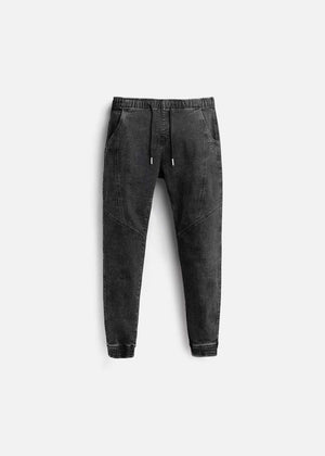 Quần Jeans Lưng Thun DurableTex™ Bo Ống Đứng Phom The Original 102 Màu Đen Dáng Vừa Vặn F3