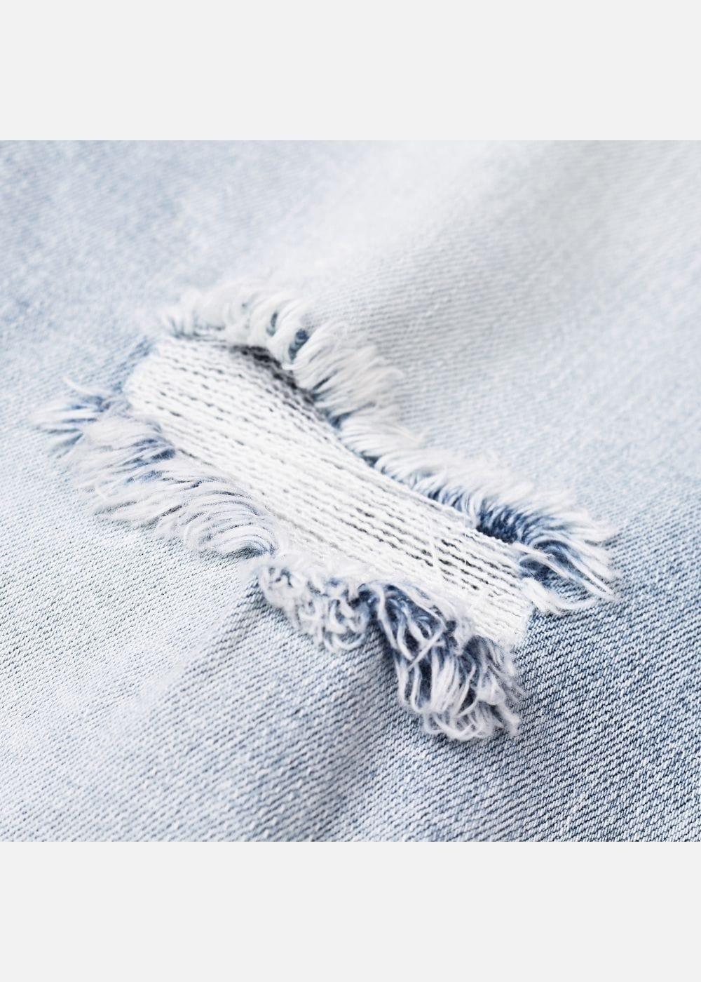 Quần Jeans Slimfit Rách Gối Co Giãn The Original M052 Xanh Dương Nhạt - YaMe.vn