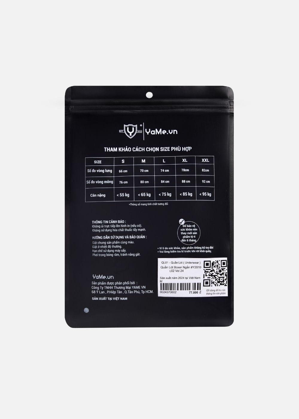 Quần Lót Boxer Ngắn Quần Lót Boxer Ngắn #Y2010 L02 Đen