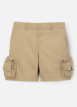 Quần Đùi Easy Pant DurableTex™ Túi Hộp Cotton Lưng Thun The No Style 095 Màu Nâu Dáng Rộng Rãi F4