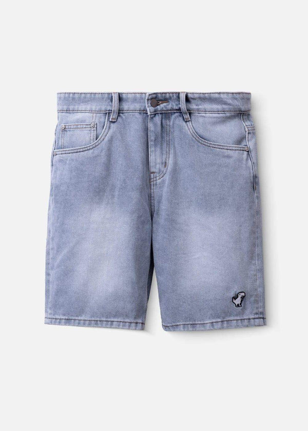 Quần Đùi Jeans DurableTex™ Đứng Dáng Hình Thêu Sắc Nét Bền Màu The Original 008 Màu Xanh Dương Nhạt Dáng Ôm Vừa F2