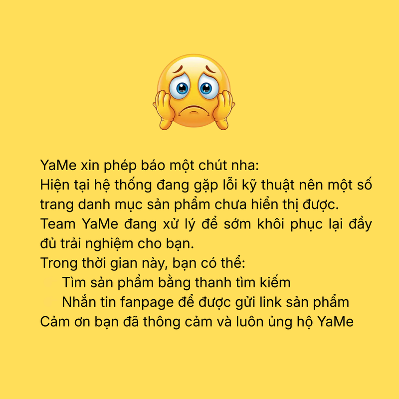 Banner thông báo lỗi website