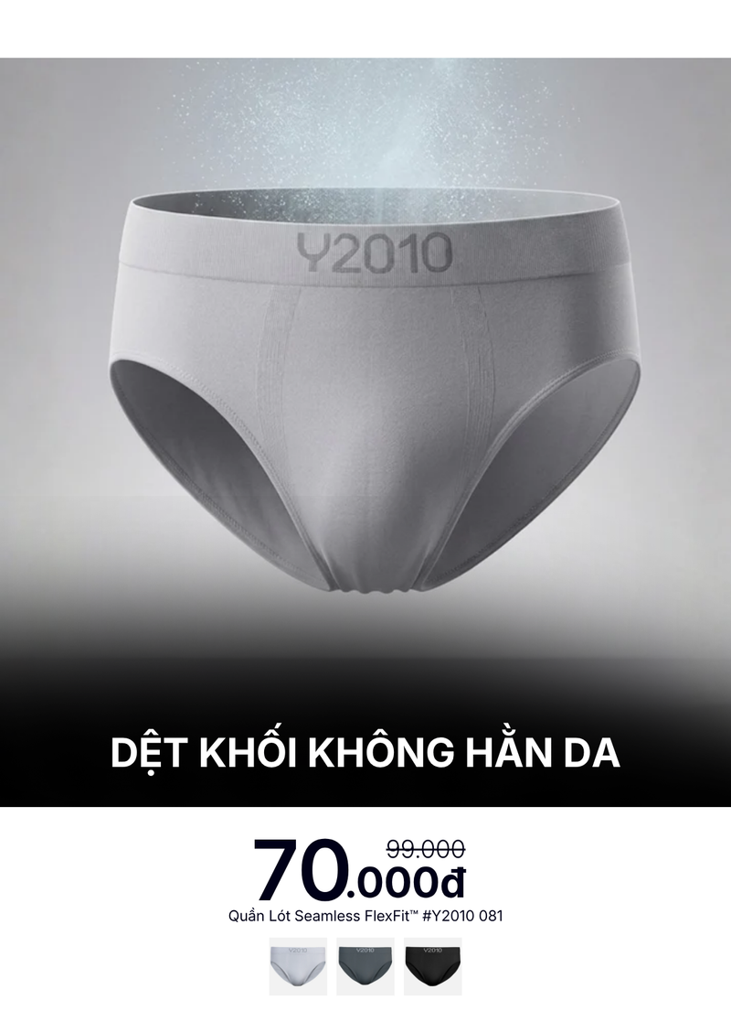 Quần Lót Tam Giác Seamless FlexFit™ Dệt Khối Không Hằn Da #Y2010 081 Màu Xám Nhạt